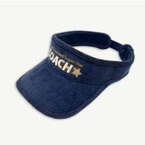 Banabae Super Star Coach Visor with wide brim and adjustable strap, featuring a sporty design in black and white.