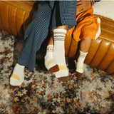 Banabae Rad Mama organic cotton crew sock with Coco stripe design, featuring comfortable fit and colorful striped trim.