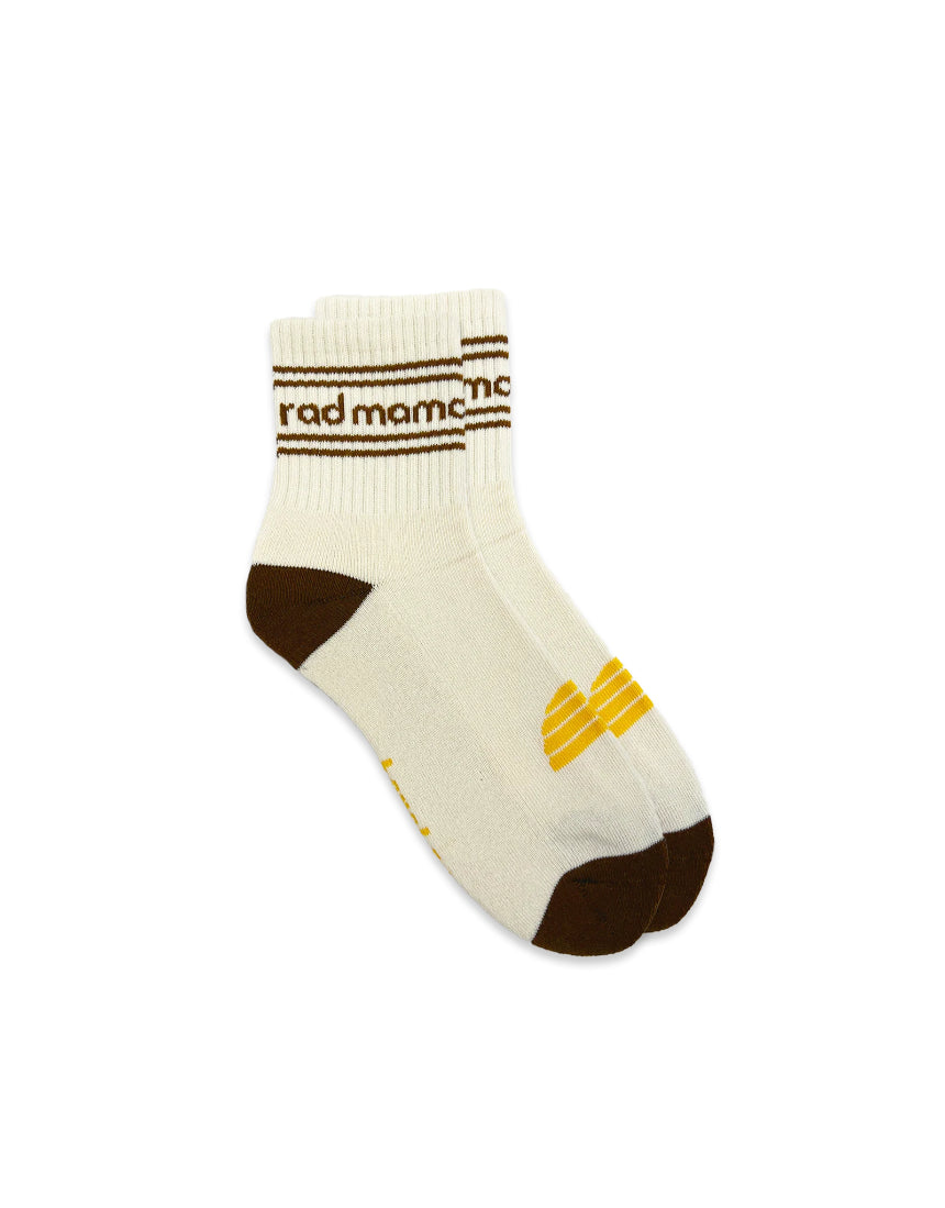 Banabae Rad Mama organic cotton crew sock with Coco stripe design, featuring soft, breathable fabric and stylish striped pattern.