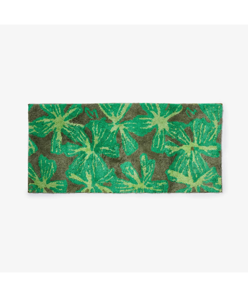 Bonnie and Neil Mave Khaki long cotton bath mat with soft, plush texture and rectangular shape for bathroom decor.