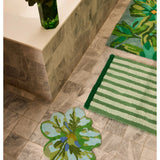 Bonnie and Neil Dutch Floral Green bath mat with a floral pattern, designed for bathroom decor and comfort.