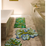 Dutch Floral Green Bath Mat by Bonnie and Neil with a vibrant floral pattern, ideal for bathroom decor and comfort.