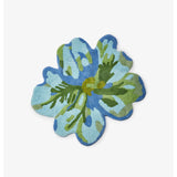 Bonnie and Neil Tulip Blue Green Bath Mat with floral design, soft textured fabric for bathroom decor and comfort.