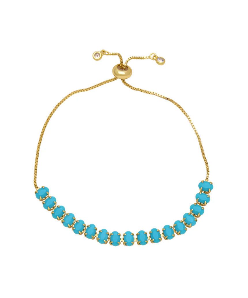 Salty Safari Mila Tennis Bracelet featuring silver links and a delicate chain design on a white background.