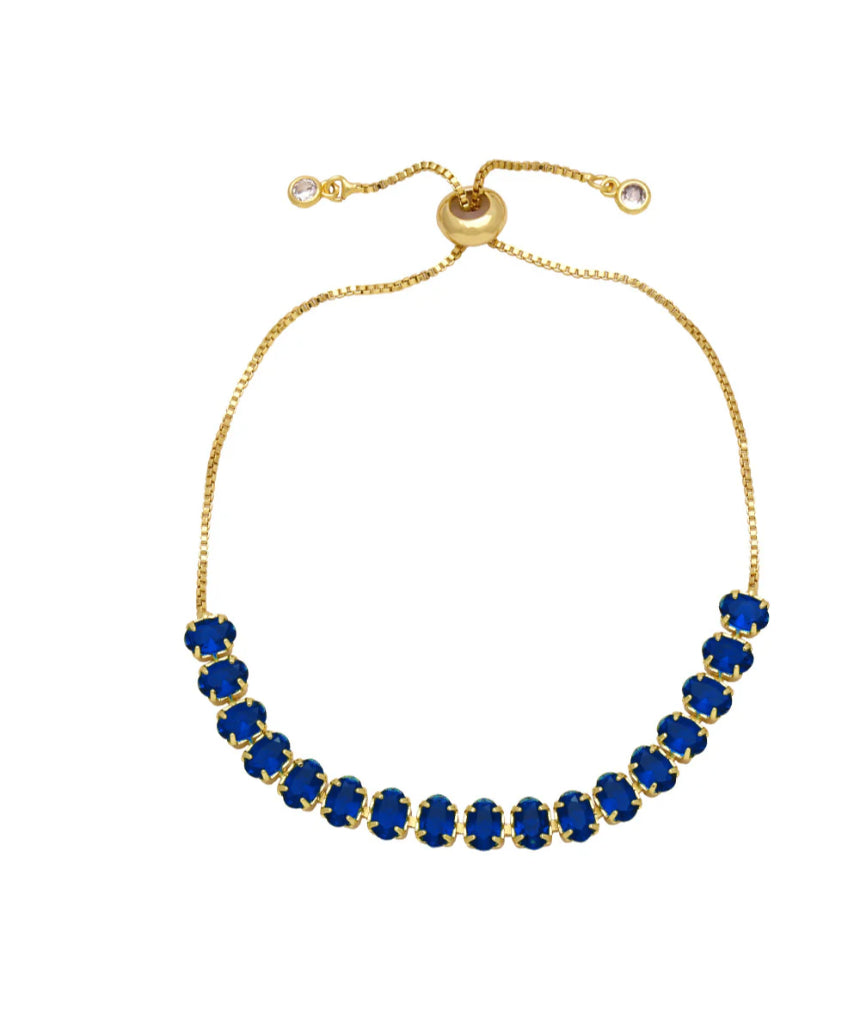 Salty Safari Mila Tennis Bracelet with silver links and sparkling accents, stylish and elegant jewelry accessory.