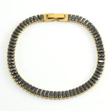 Salty Safari Kristy tennis bracelet with sparkling beads and silver chain, showcasing elegant and stylish jewelry design