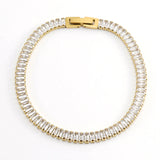 Salty Safari Kristy tennis bracelet with sparkling beads and silver chain, close-up view of elegant jewelry design.