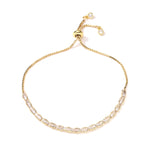 Salty Safari Sia Tennis Bracelet with sparkling silver chain and crystal accents, close-up view of the stylish jewelry design.