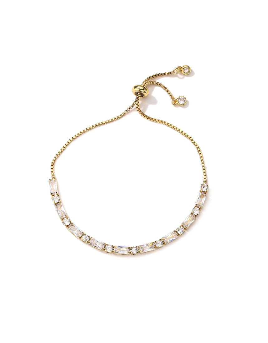 Salty Safari Zalia tennis bracelet with colorful beads and silver accents, stylish and adjustable jewelry piece.