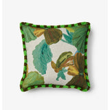 Bonnie and Neil Wild Pansy Verde 50cm linen cushion with vibrant floral design for living room decor