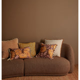 Marigold amber linen cushion by Bonnie and Neil, 50cm size, perfect for living room decor with vibrant, textured fabric.
