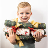 Bespoke Letterpress Christmas cracker kit featuring jolly Santa design, 10-pack of festive holiday party decorations.