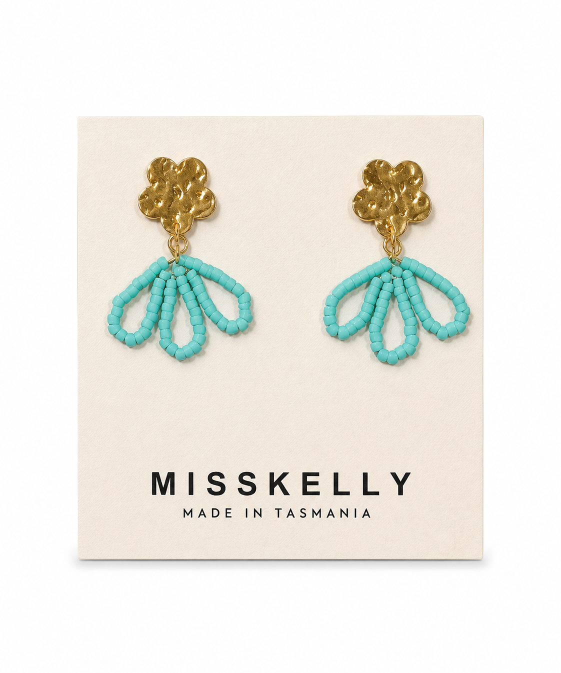 Miss Kelly Petal Gold Floral Top Earrings featuring delicate gold floral design for elegant style.