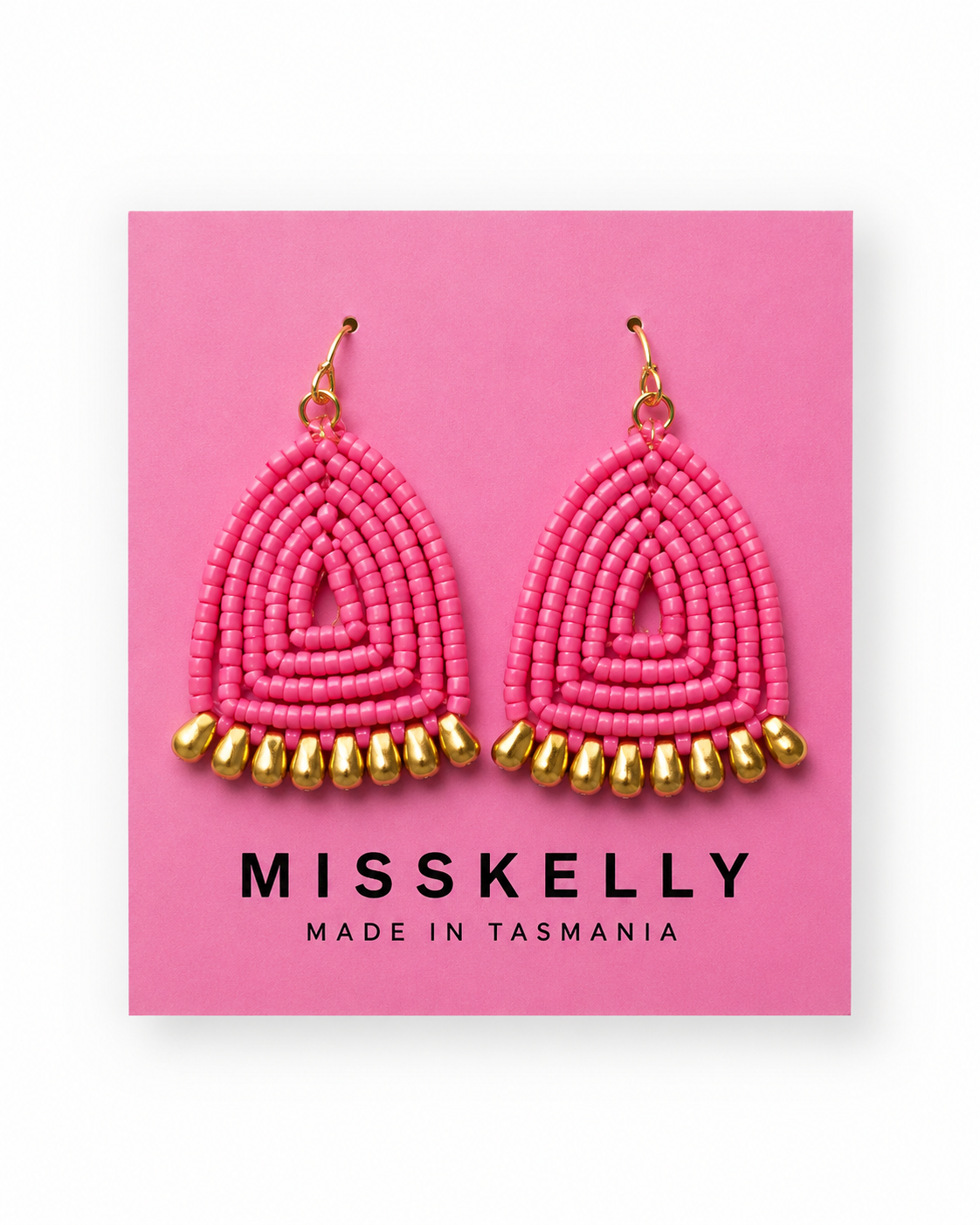 Miss Kelly Donna triangle earrings featuring sleek gold-tone metal and minimalist design, perfect for stylish accessories.