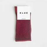 Cherry glitter Lurex socks by Klue featuring vibrant red color and shimmering texture, perfect for stylish everyday wear.