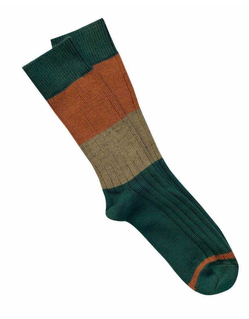 Green chunky rib Merino wool socks by Tightology featuring a thick, textured knit for warmth and comfort.