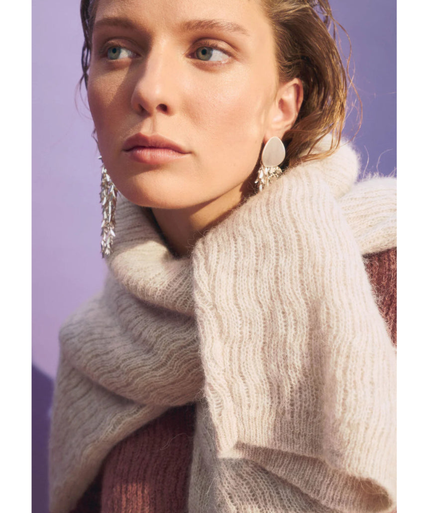 Elk Agna pattern sweater in ecru, featuring a cozy knit design and intricate pattern, perfect for casual wear.