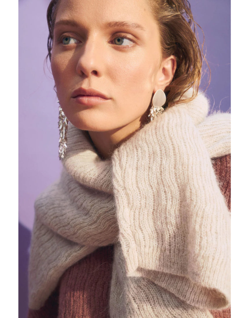 Elk Agna pattern sweater in ecru, featuring a cozy knit design and intricate pattern, perfect for casual wear.