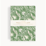 Bespoke Letterpress Jardin Notepad Jotter featuring tropical botanical design on textured stationary paper.