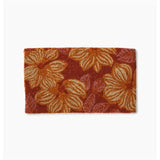 Bonnie and Neil Azalea Tan coir door mat with floral design, ideal for welcoming entryways and outdoor decoration.