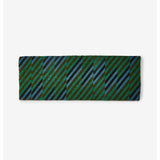 Bonnie and Neil patchwork blue and green long door mat with geometric design, ideal for indoor or outdoor entryways.