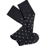 Black Dotty Merino Wool Socks by Tightology featuring a playful dotted pattern and cozy, high-quality wool material.