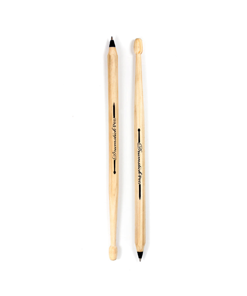 Black drumstick-shaped pen from Suck UK, with a realistic design and smooth writing tip.