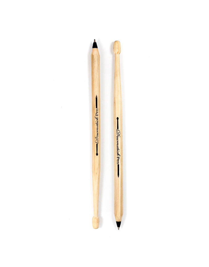 Black drumstick-shaped pen from Suck UK, with a realistic design and smooth writing tip.