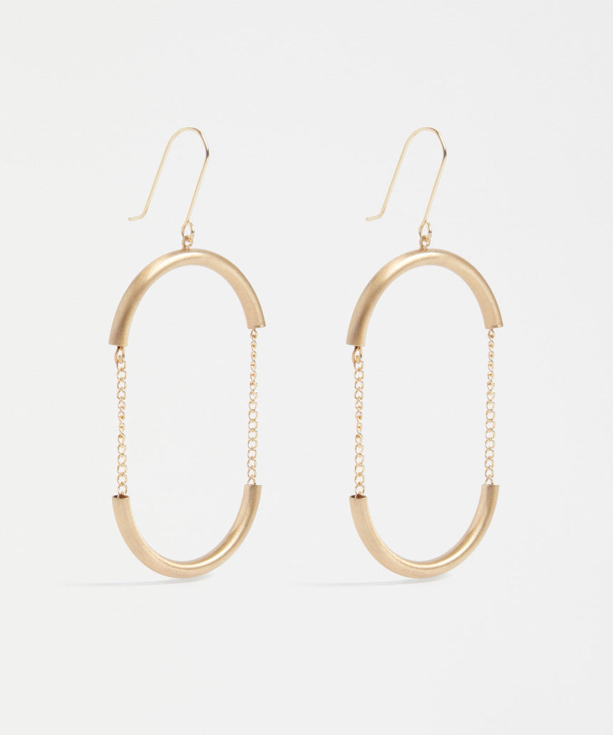 Gold Elk Skara Earring with sleek, modern design featuring a smooth, polished surface and minimalist style.