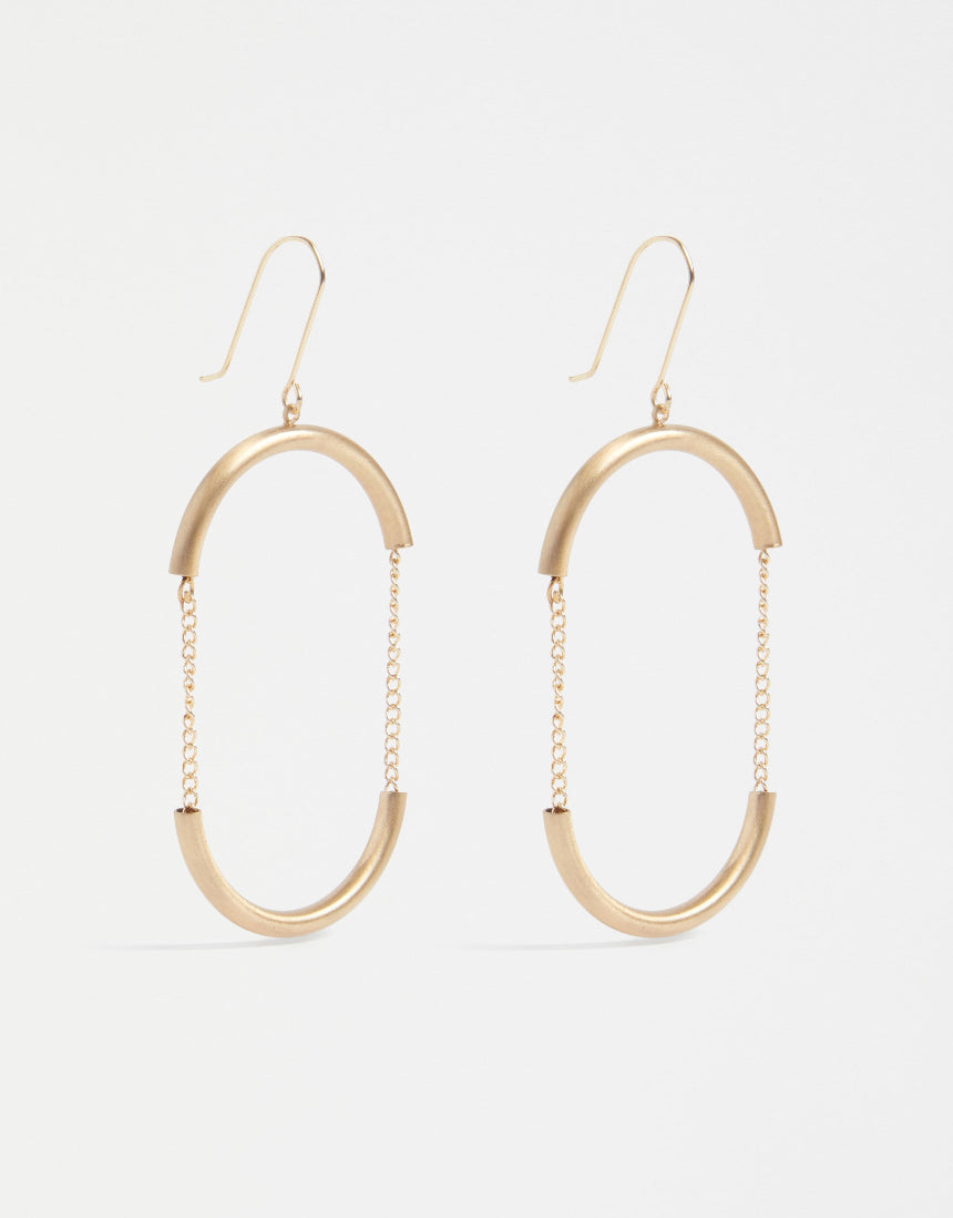 Gold Elk Skara Earring with sleek, modern design featuring a smooth, polished surface and minimalist style.