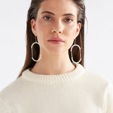 Gold Elk Skara Earrings, stylish hoop earrings with a sleek design, featuring smooth gold finish.