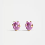 Elk Jans hoop earring in lilac with a sleek, circular design, showcasing a modern and stylish accessory for pierced ears.