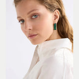 Elk Jilsa small hoop earring in forest green with gold-tone details, showcasing the stylish jewelry design.