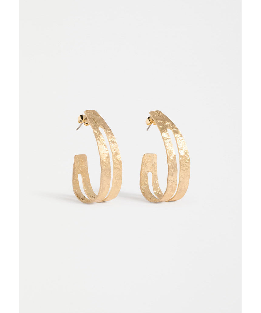 Gold Elk Amner large hoop earrings from ELK The Label, featuring smooth circular design and shiny finish.
