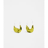 ELK The Label Siita Hoop Earring in artichoke green, featuring a stylish circular design on a neutral background.