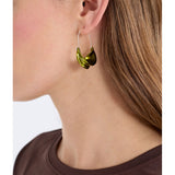 ELK The Label Siita hoop earring in artichoke color, showcasing a stylish gold-toned circular earring with a smooth finish.