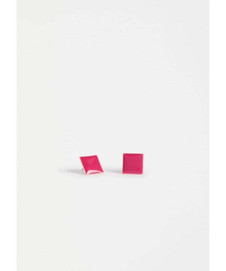 ELK The Label Silenn small stud earring in geranium color, featuring a delicate floral design on a silver-toned metal.