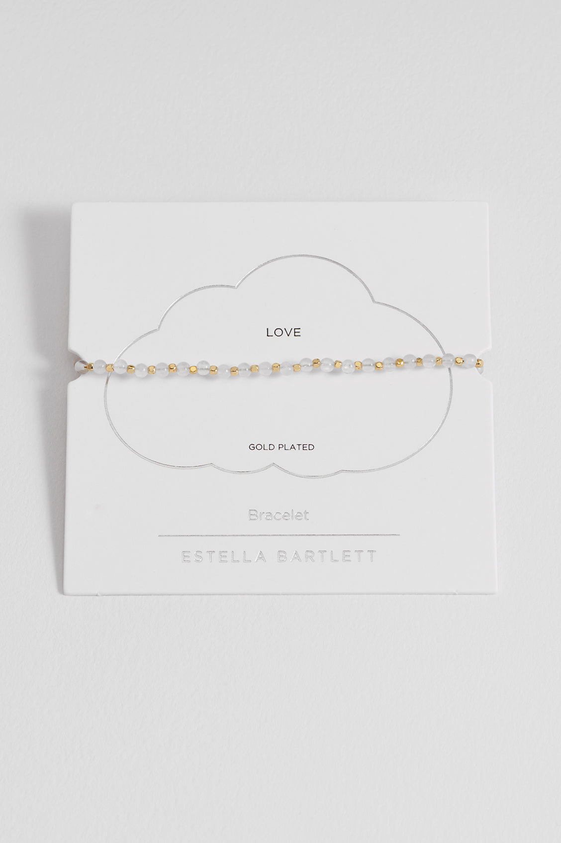 Estella Bartlett Moonstone Gemstone Amelia Bracelet featuring a delicate chain and a luminous moonstone charm.