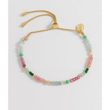 Estella Bartlett Mini Amelia gemstone bracelet featuring small colorful gemstones on a delicate silver chain.