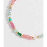 Estella Bartlett Mini Amelia gemstone bracelet showing a delicate chain with colorful gemstone charms on a white background.