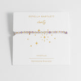 Estella Bartlett Amethyst Gemstone Amelia Bracelet featuring a delicate silver chain with a central purple amethyst gemstone.