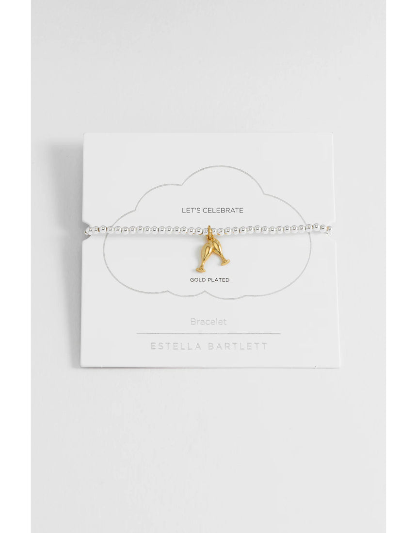 Estella Bartlett Champagne Sienna bracelet featuring a delicate chain and amber-colored gemstone accents.