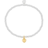 Gold-plated Estella Bartlett puffed heart Sienna bracelet with delicate chain design and charming heart detail.