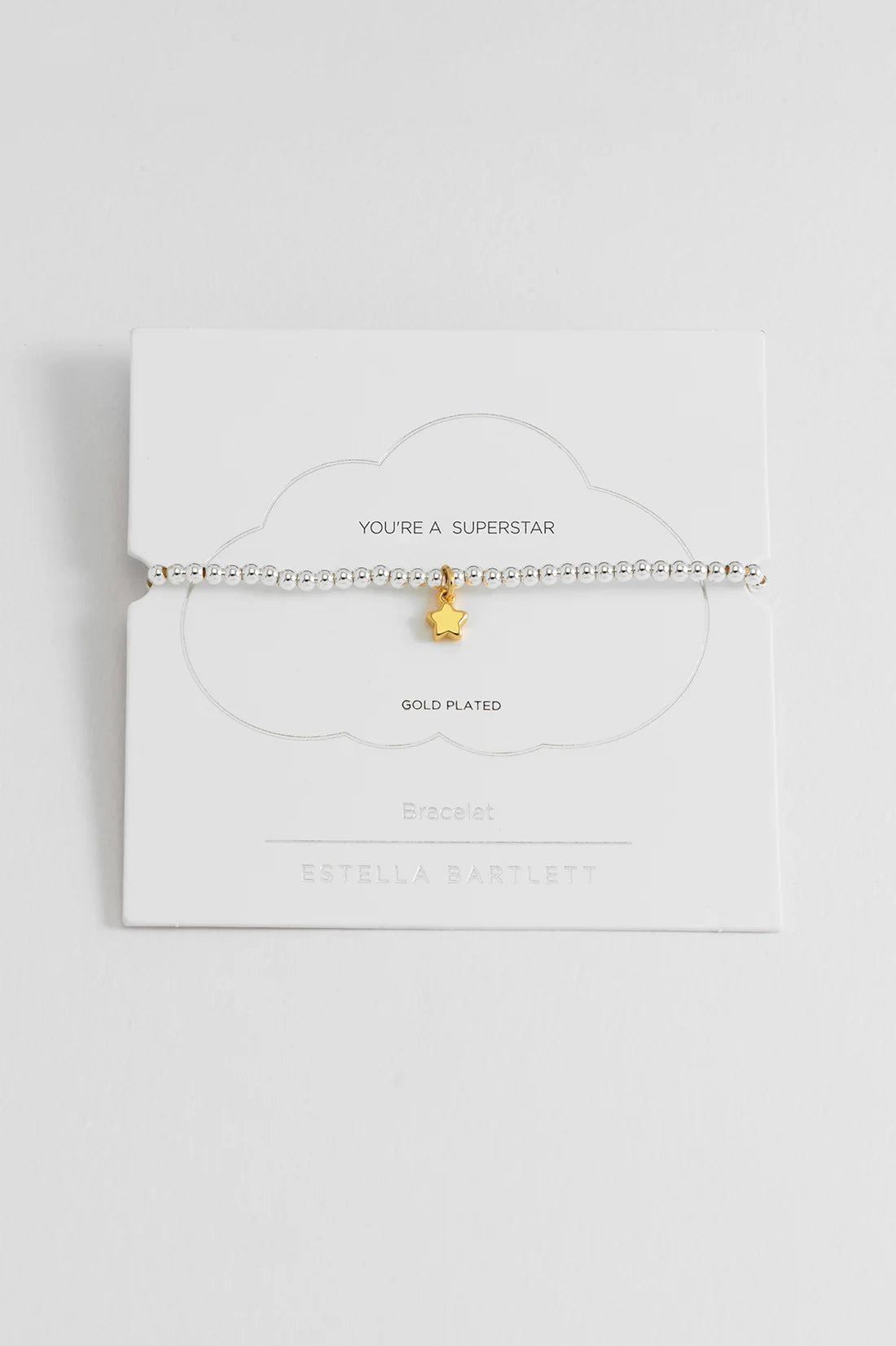 Estella Bartlett puffed star Sienna bracelet with gold-tone chain and star charm, stylish jewelry accessory for women.
