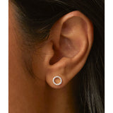Estella Bartlett Cz Circle Earrings featuring sparkling cubic zirconia stones and silver-tone metal, stylish and elegant jewelry accessory.
