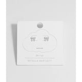 Silver pearl bow stud earrings by Estella Bartlett featuring elegant pearl accents and delicate bow design.