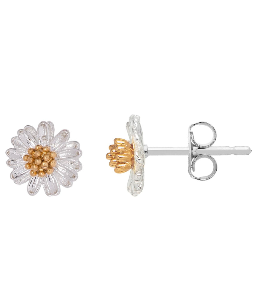 Silver-plated mini wildflower earrings by Estella Bartlett featuring delicate floral details.