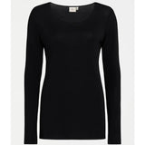 Black Elk Merino Long Sleeve Top, soft and warm wool clothing for outdoor or casual wear, shown on a plain background.
