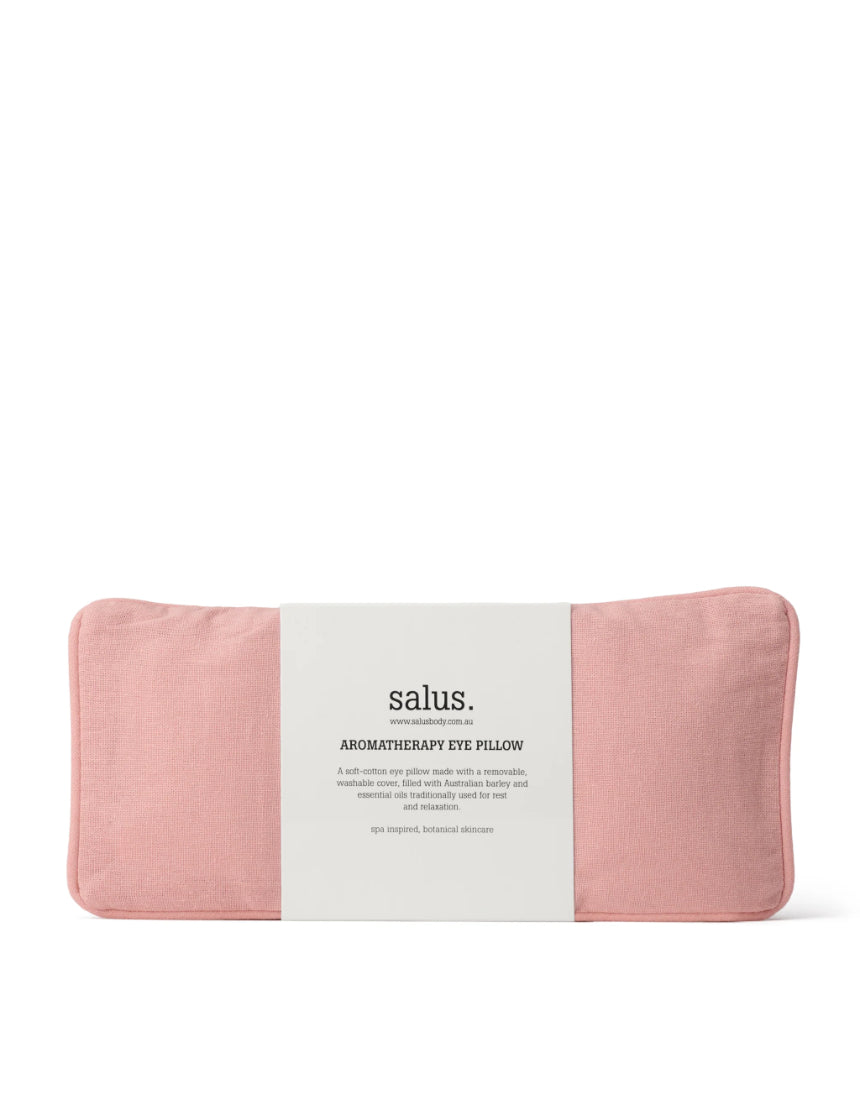 Salus Aromatherapy Eye Pillow in dusty rose fabric, soft and plush, designed for relaxation and soothing eye comfort.