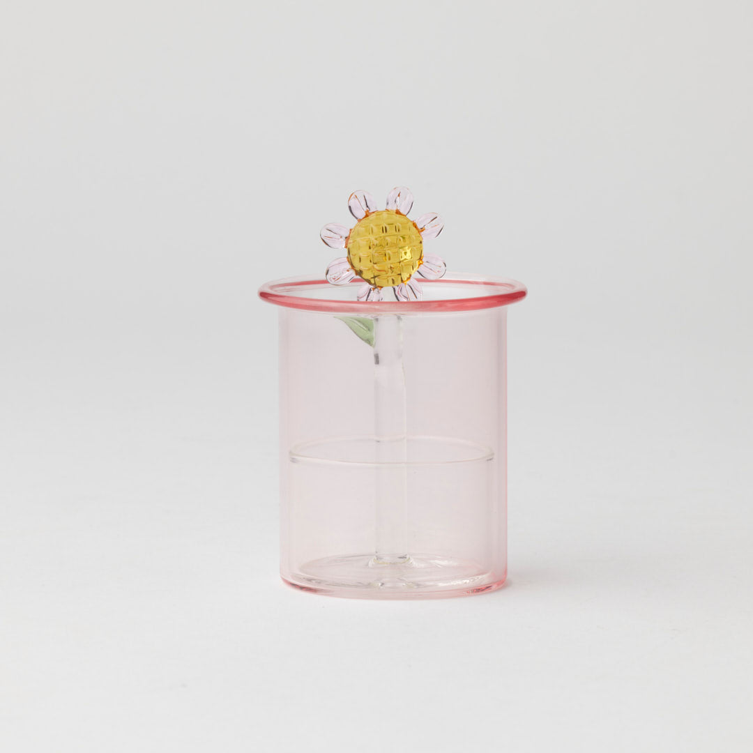 Pink Pilbeam Living Bloomette Petite soap dispenser with a sleek, modern design for bathroom or kitchen use.